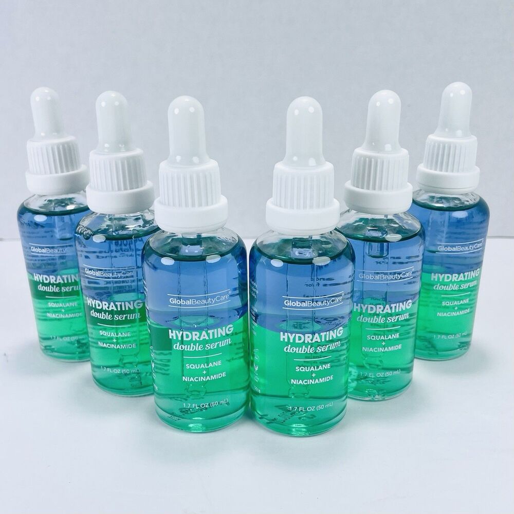 6 Pack Global Beauty Care Hydrating Double Serum Squalene Niacinamide NEW